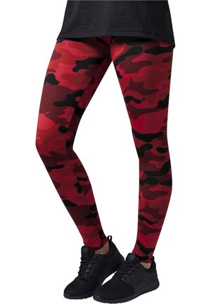 LADIES CAMO LEGGINGS - Tamprės – kelnės - red camo