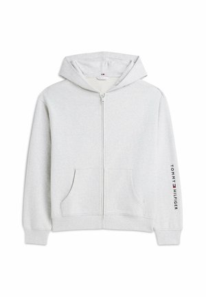 Tommy Hilfiger, TOMMY HILFIGER ESSENTIAL TERRY RELAXED ZIP-THRU LOUNGE HOODY - Nattøj trøjer - warm ice grey heather