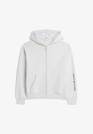 Tommy Hilfiger, TOMMY HILFIGER ESSENTIAL TERRY RELAXED ZIP-THRU LOUNGE HOODY - Nattøj trøjer - warm ice grey heather