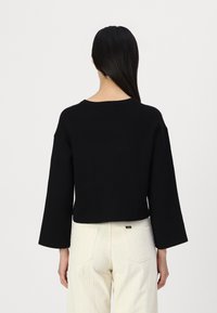Gina Tricot TIE CARDIGAN - Adīta jaka - black