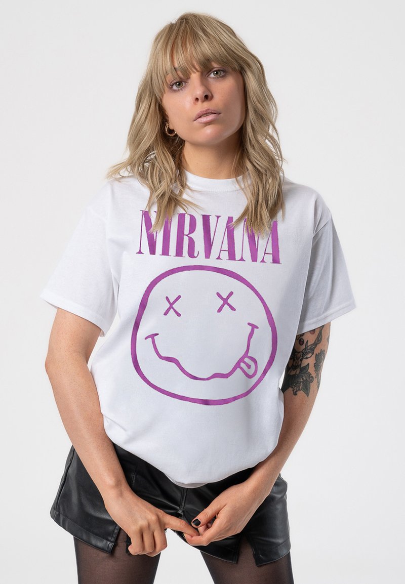 Paradiso Clothing NIRVANA  SMILEY - Print T-shirt - white