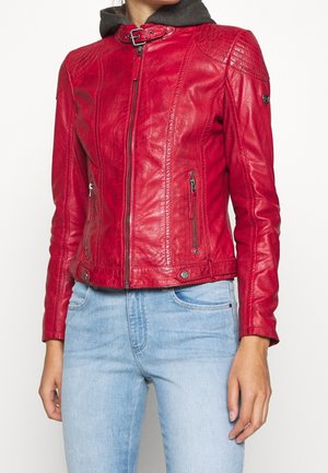 Leren jas - light red