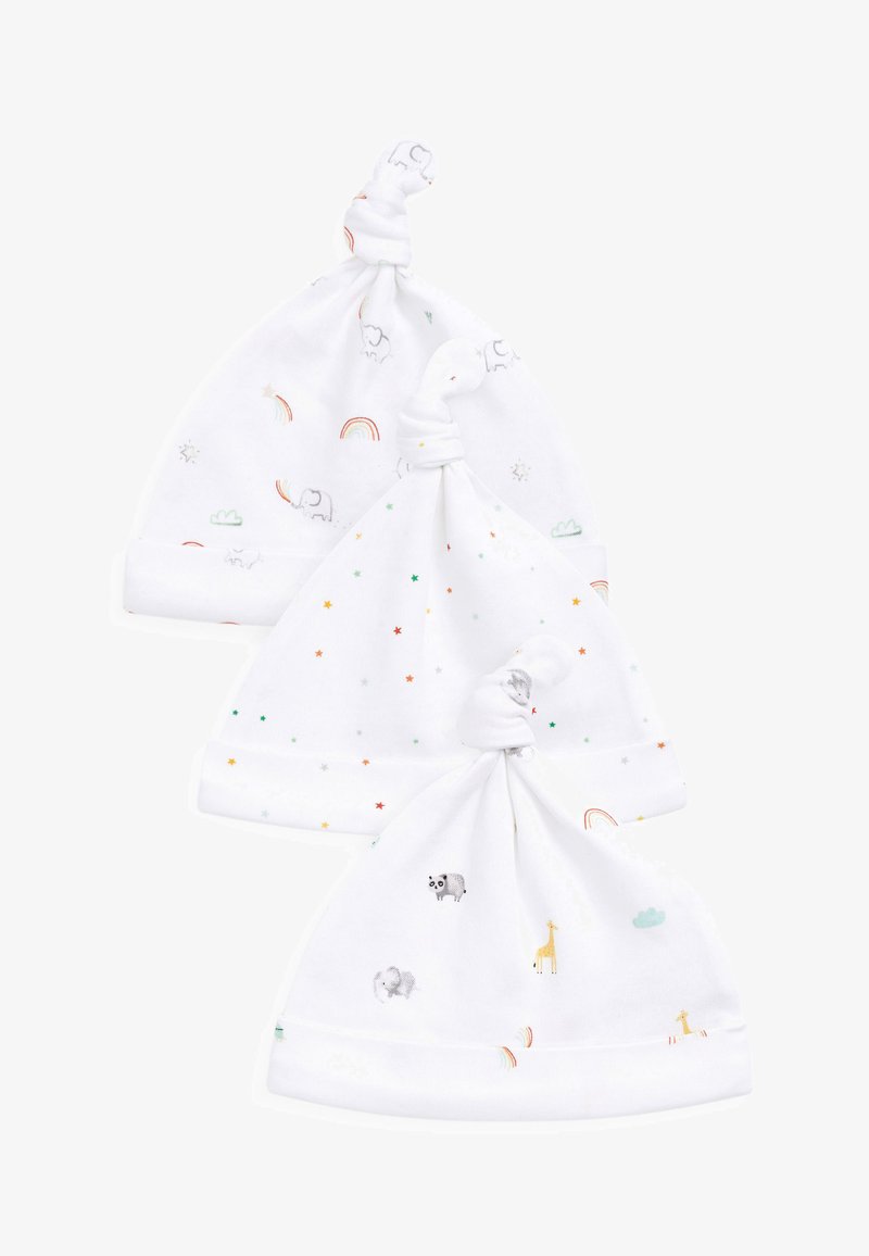 Next 3 PACK - Berretto - white bright rainbow print