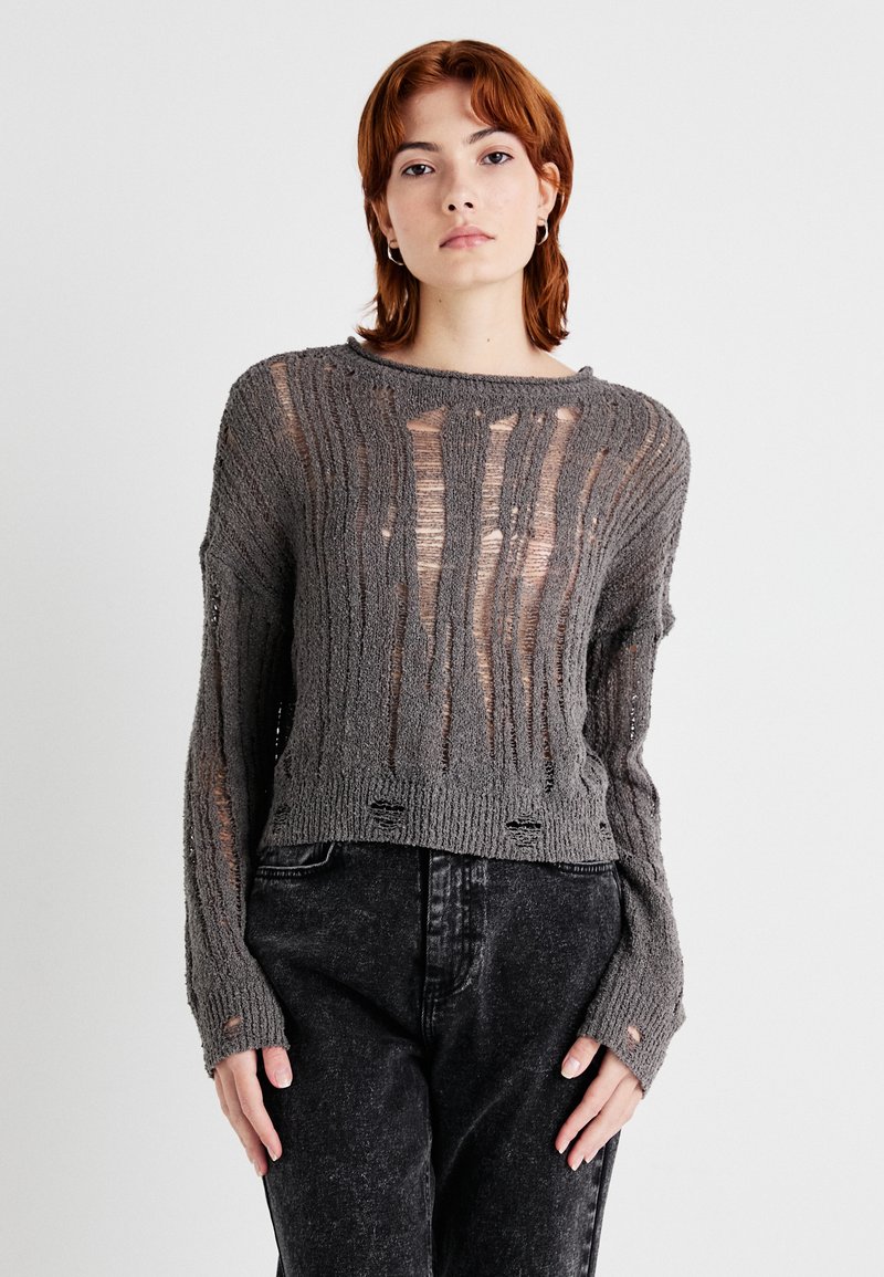 Noisy May NMMARY ONECK - Strikkegenser - charcoal gray