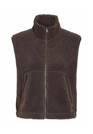 Noisy May, NMMASEY SHORT TEDDY VEST FWD NOOS - Veste sans manches - chocolate brown