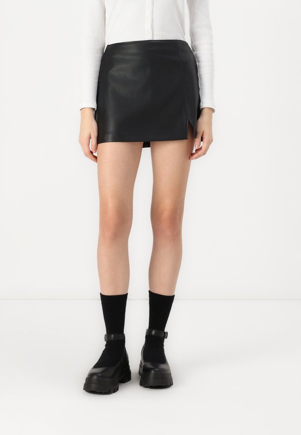 Vegan Leather A-Line Mini Skort - Shorts
