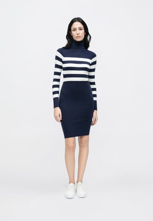 Strickkleid - maritme blue/white