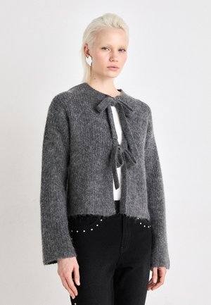 TIE CARDIGAN - Kardigan - dark grey melange
