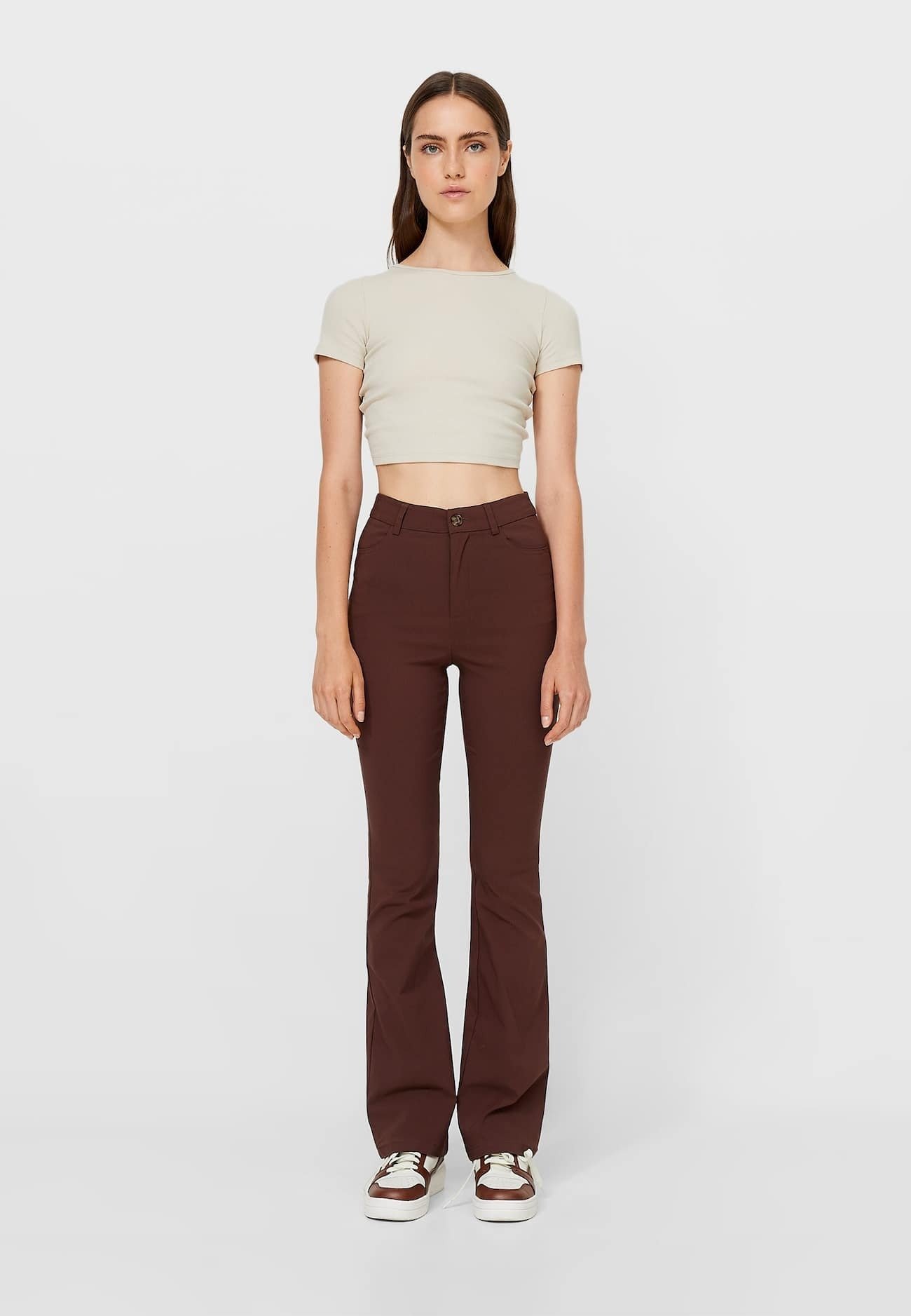 stradivarius jeans marroni