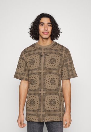 UNISEX SMALL SIGNATURE TEE DARK TAUPE - Print T-shirt - dark taupe