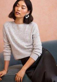 Love & Roses REGULAR FIT - SCATTERED SEQUIN BOW - Svetr - grey