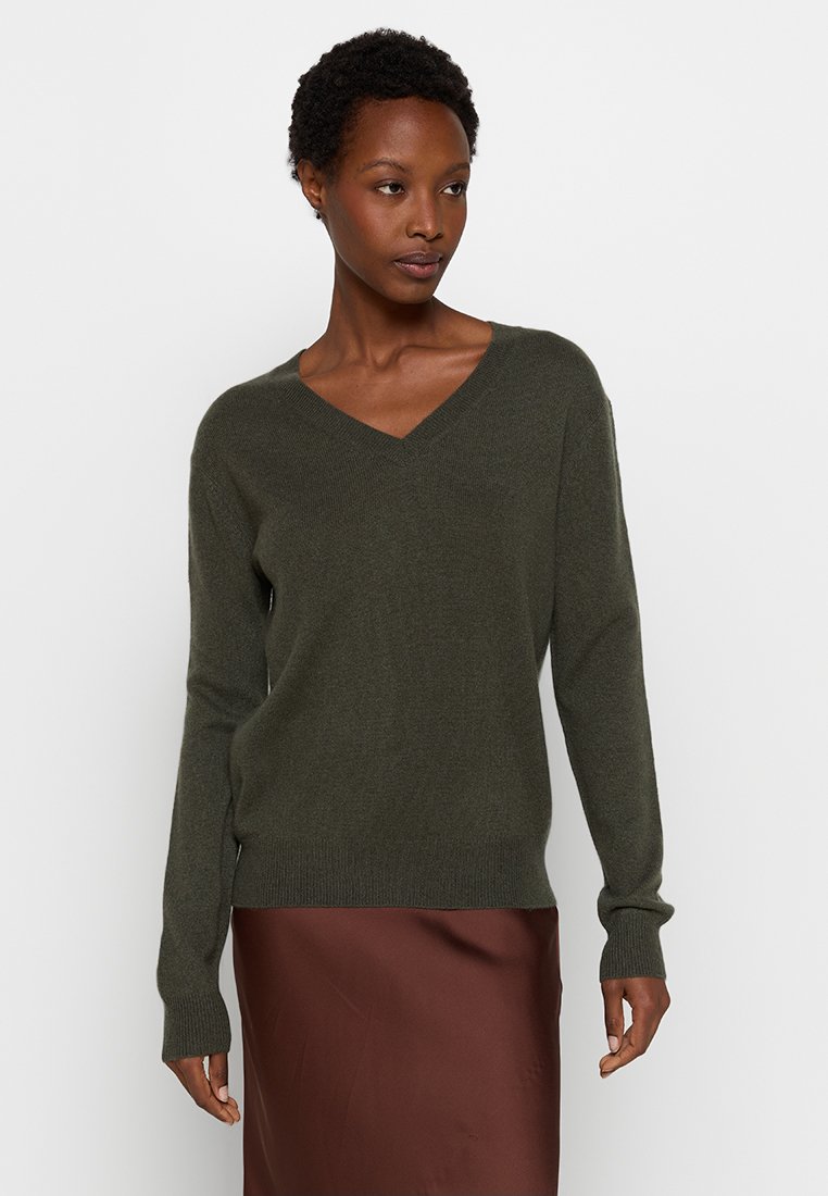 Authentic Cashmere Trui kaki Authentic Cashmere Trui kaki