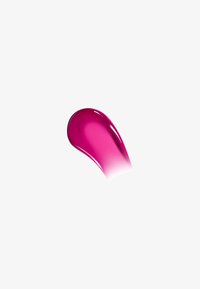 Heldere roze gelachtige product in een gladde, langwerpige druppelvorm, die aan de punt overgaat in een lichtere tint, geplaatst tegen een witte achtergrond.
