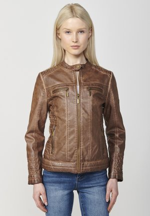 Jakna iz umetnega usnja - marron   brown