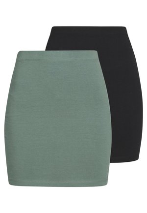 2 PACK - Mini skirts - khaki/black