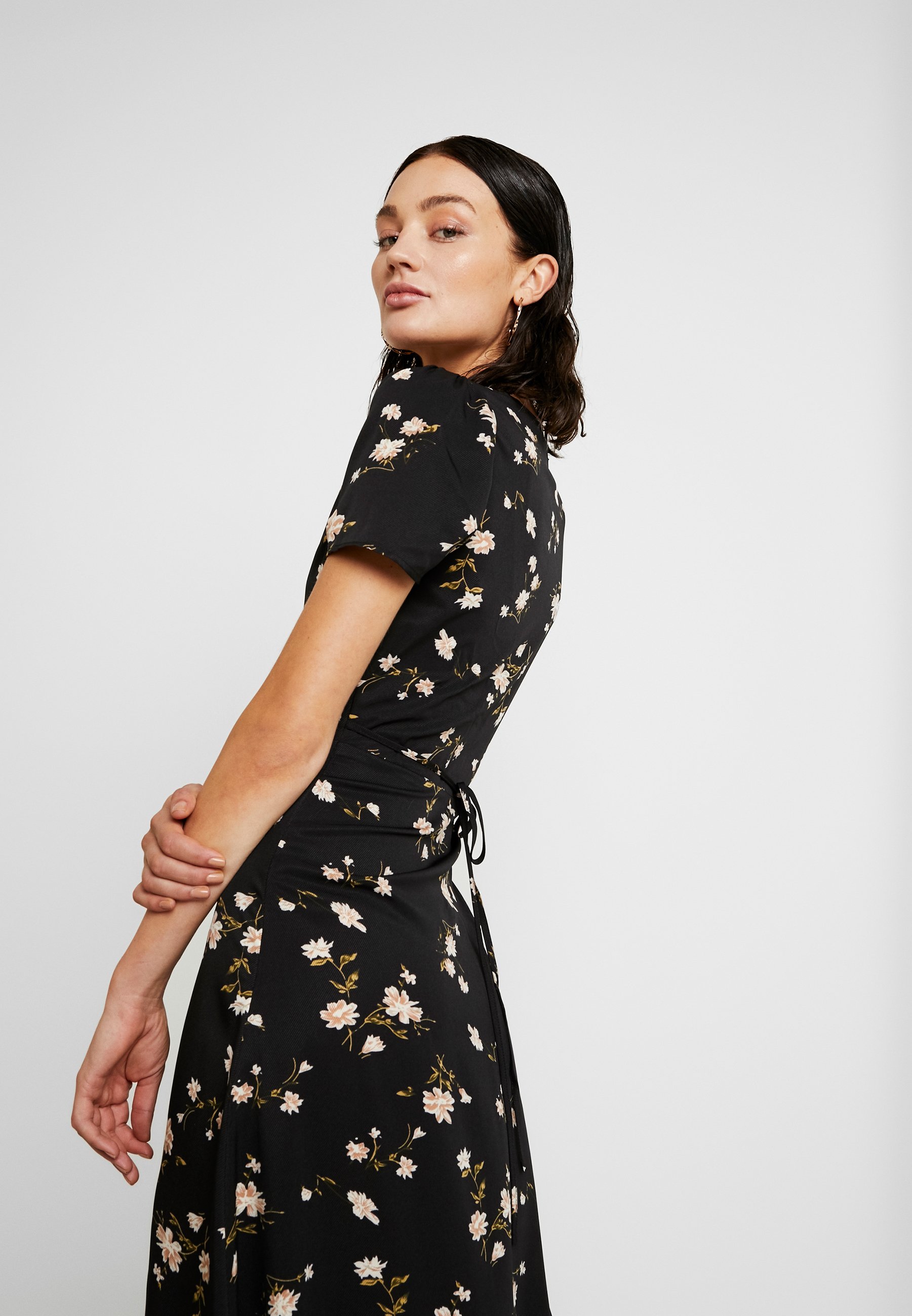 button through skater dress