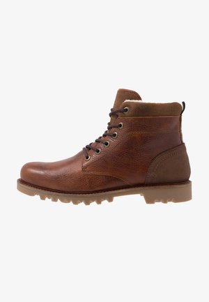 Lace-up ankle boots - cognac