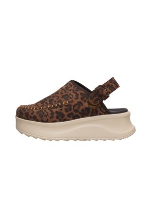 DELRAY CLOG SUEDE - CLOGS - Wedge sandals - brown leapord brown