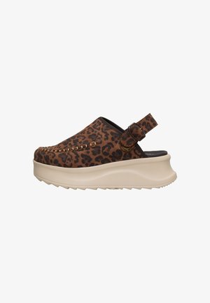 HEYDUDE DELRAY CLOG SUEDE - CLOGS - Sandali con zeppa - brown leapord brown