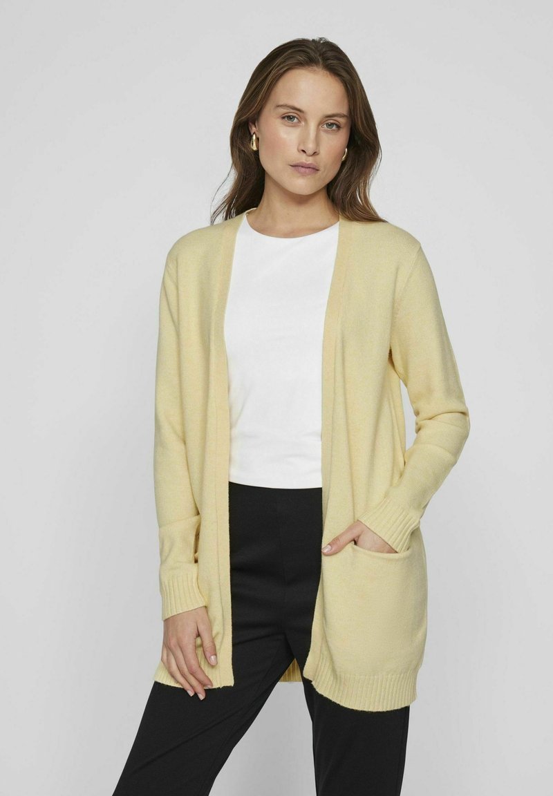 VILA VIRIL OPEN CARDIGAN - Chaqueta de punto - pale banana