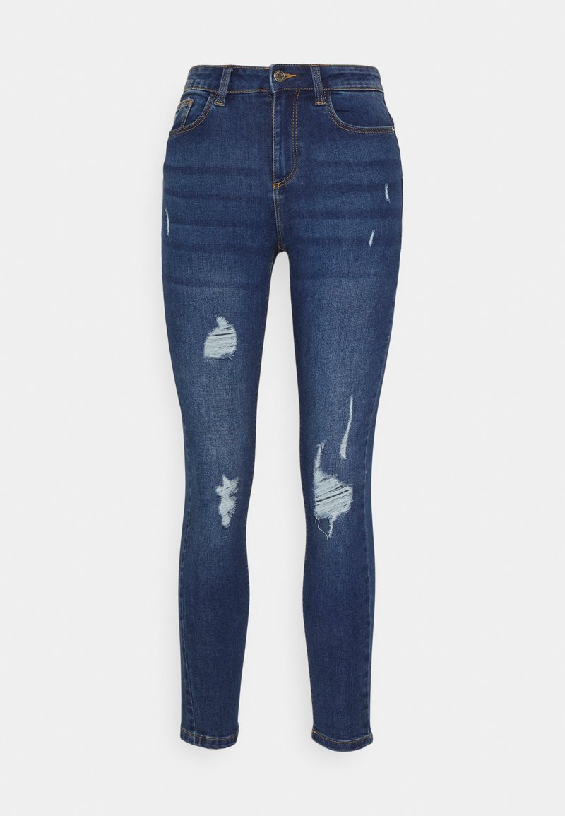 Damen Skinny | Noisy May Petite NMCALLIE DESTROY Jeans Skinny Fit medium blue denim/blue denim - XS71170 Damen Skinny | Noisy May Petite NMCALLIE DESTROY Jeans Skinny Fit medium blue denim/blue denim - XS71170