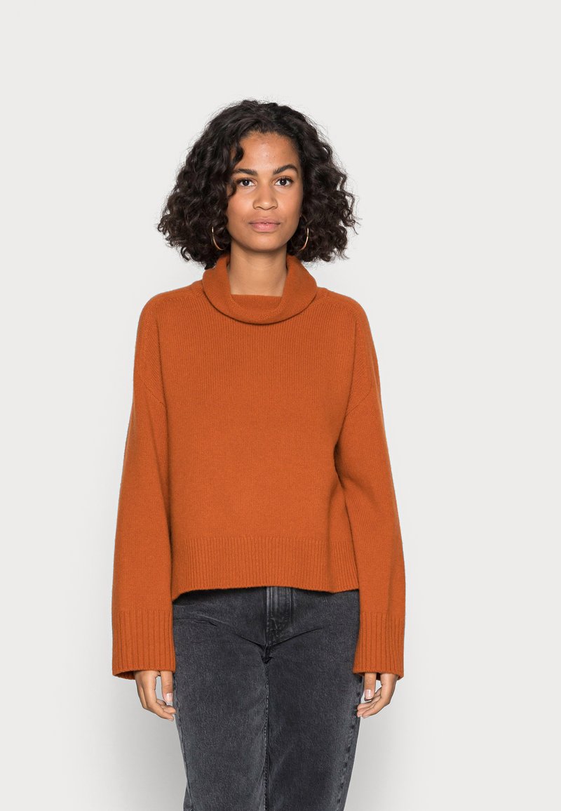 Marc O'Polo LONGSLEEVE STAND UP COLLAR - Camisola - bright rustic orange
