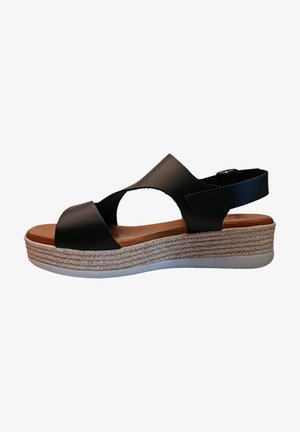 NEKE - Sandalias de cuña - black