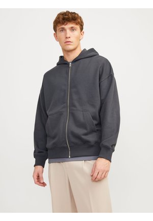 JPRBLUHARVEY ZIP HOOD UNISEX - Zip-up sweatshirt - asphalt