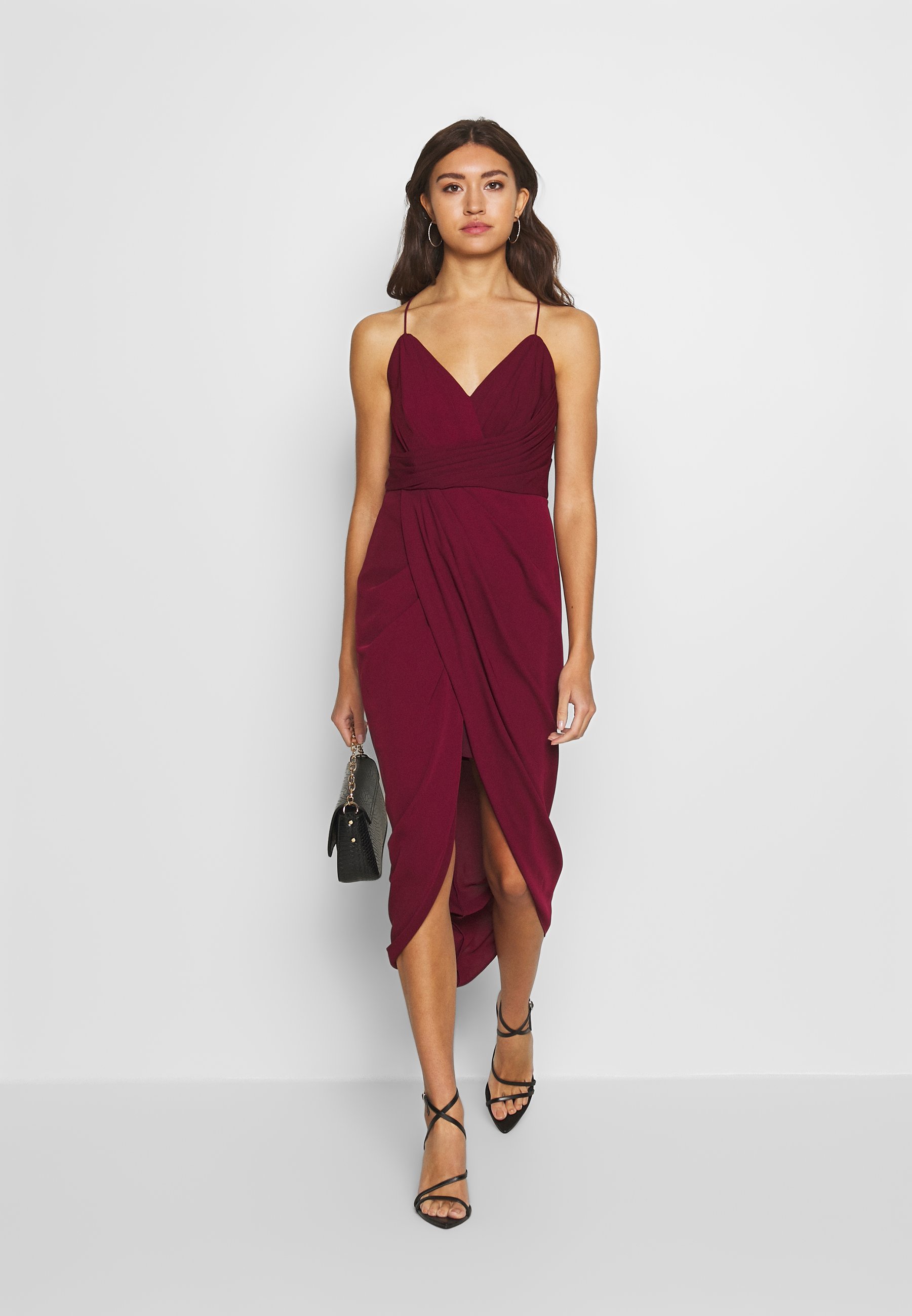 charlotte drape maxi dress red shiraz