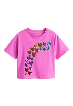 Next, REGULAR FIT - SEQUIN HEART T-SHIRT  . - T-shirt print - pink rainbow