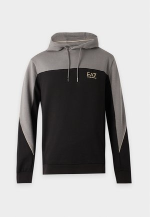 EA7 Emporio Armani, TRAIN ATHLETIC COLOUR BLOCK HOODIE - Φούτερ με κουκούλα - black beauty