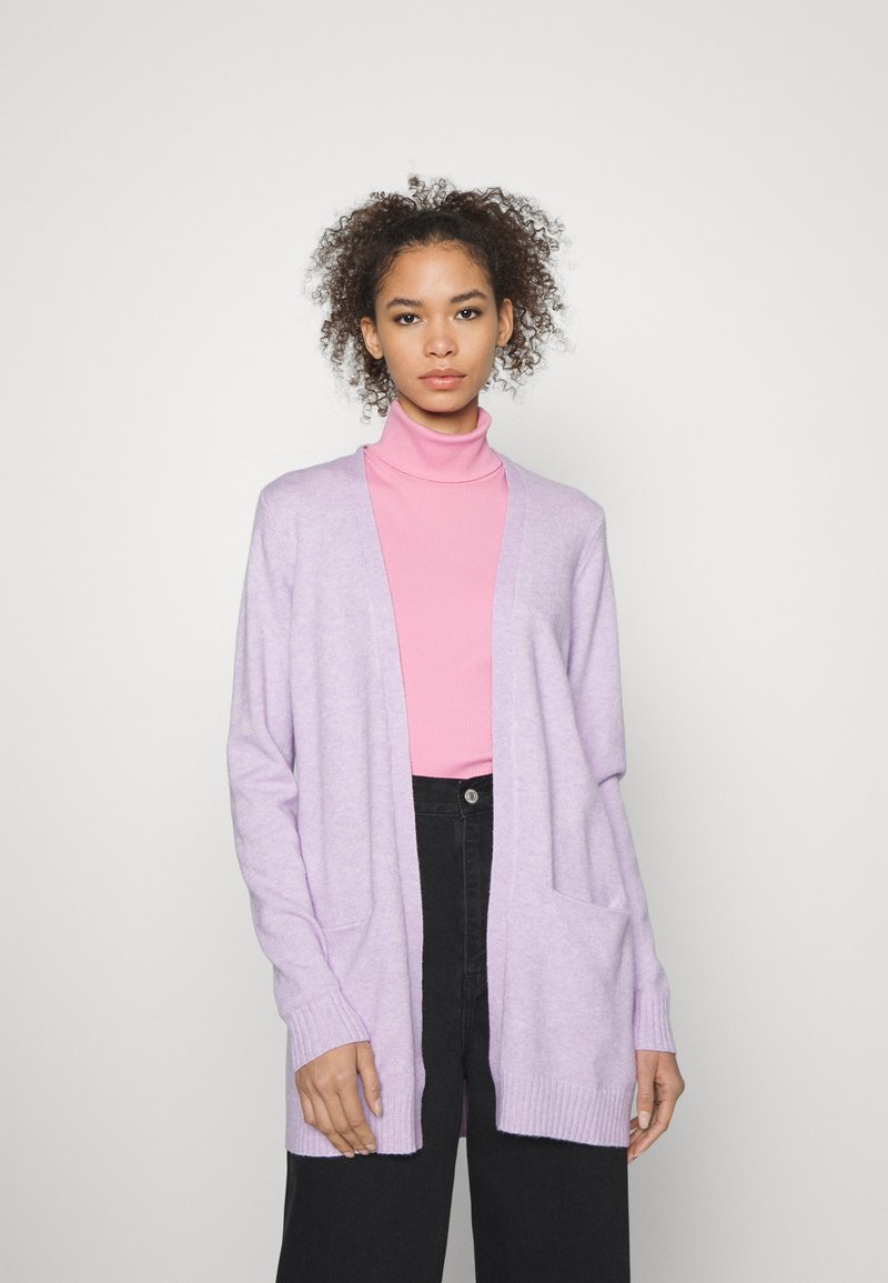 VILA VIRIL OPEN NOOS - Adīta jaka - pastel lilac melange