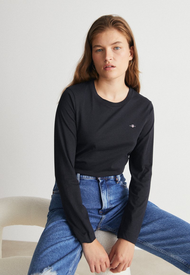 GANT SHIELD LS - Langarmshirt - black