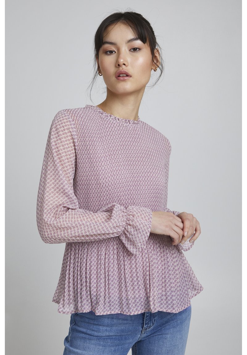 Ichi Foxa striped blouse light lilac stripe main image 1