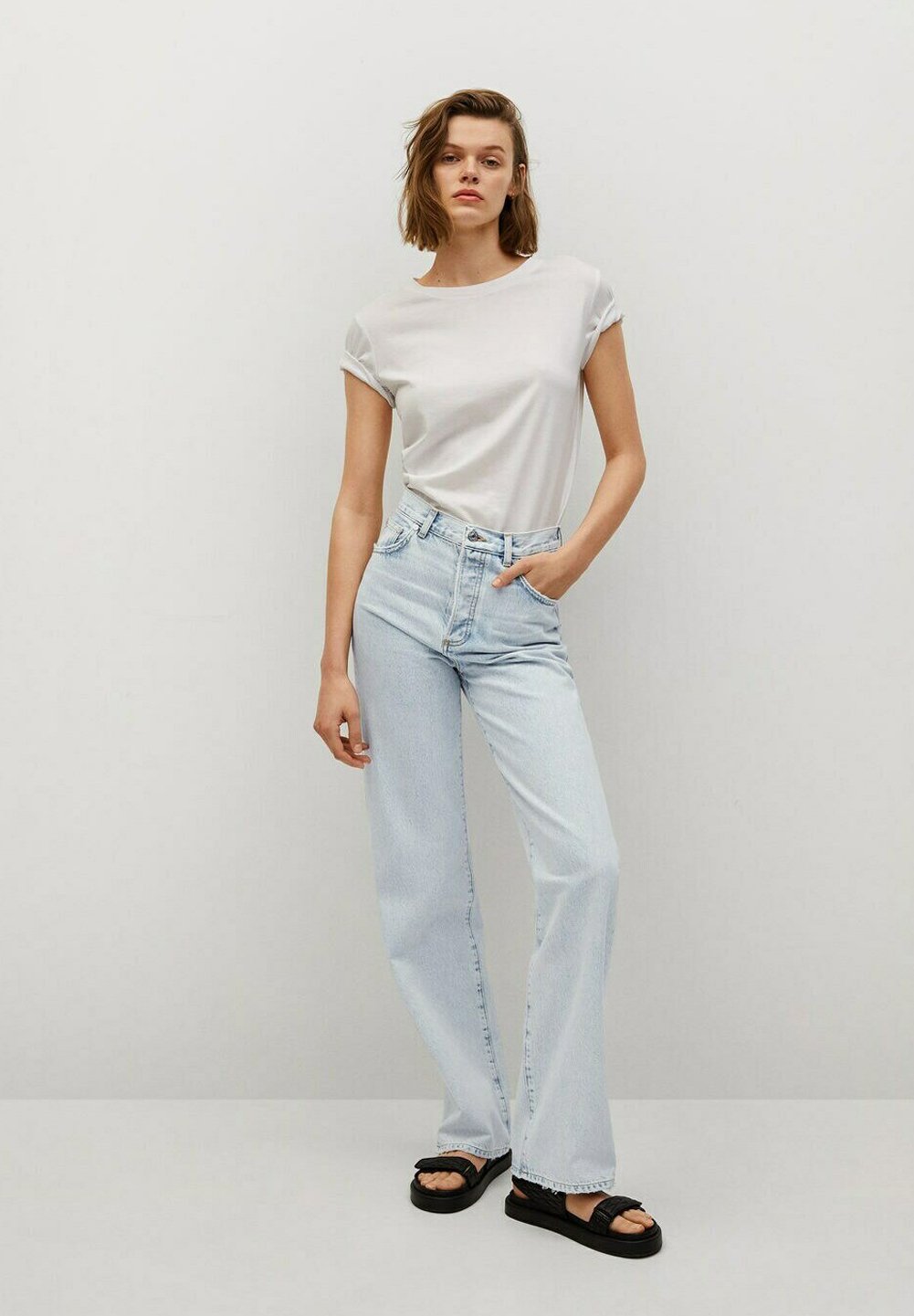 Mango KAIA - Straight leg jeans - lichtblauw/Lichtblauw - Zalando.nl