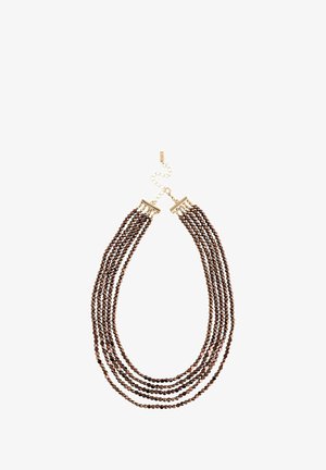 FLAT FACETTED BEAD GRADUATED LAYER - Collar - chocolate brown