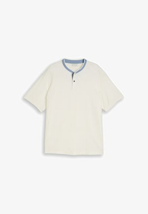 TOM TAILOR, TOM TAILOR POLOSHIRTS PLUS SIZE - POLOSHIRT MIT STEHKRAGEN - T-shirt basic - gardenia white