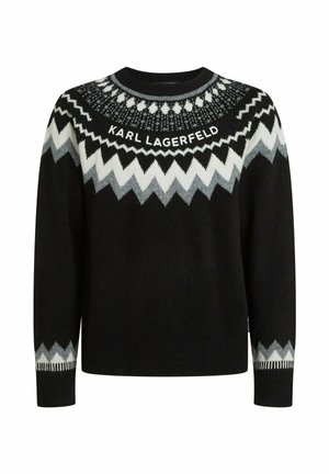 KARL LAGERFELD, KARL LAGERFELD SWEATER FAIRISLE KNITTED - Pullover - black