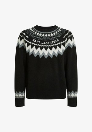 KARL LAGERFELD, KARL LAGERFELD SWEATER FAIRISLE KNITTED - Pullover - black