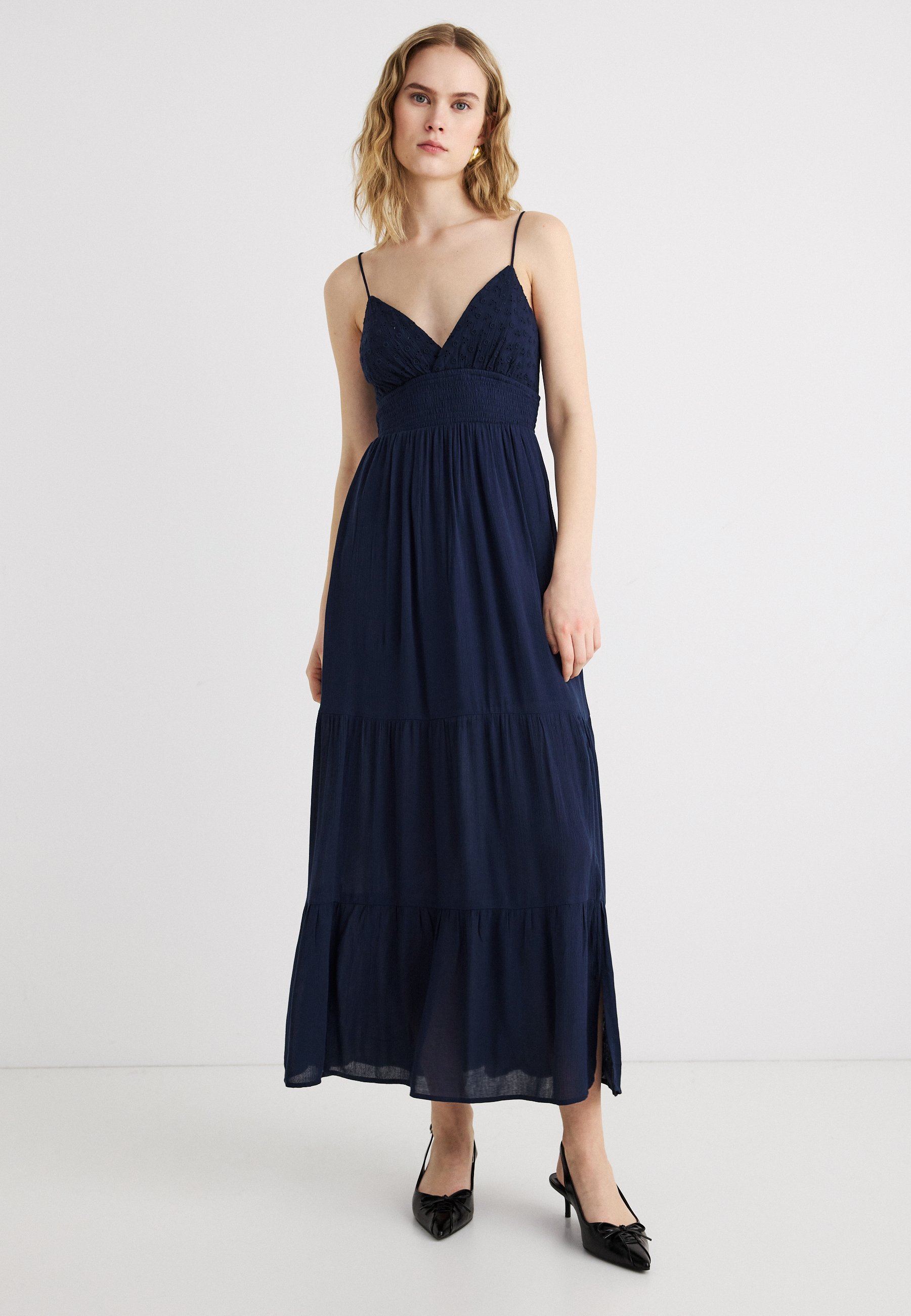 Hollister Co. BARE EMBROIDERY - Maxi dress - dark blue - Zalando.ie
