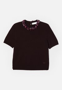 SEQUIN SHORT SLEEVED  - Apdrukāts T-krekls - dark berry