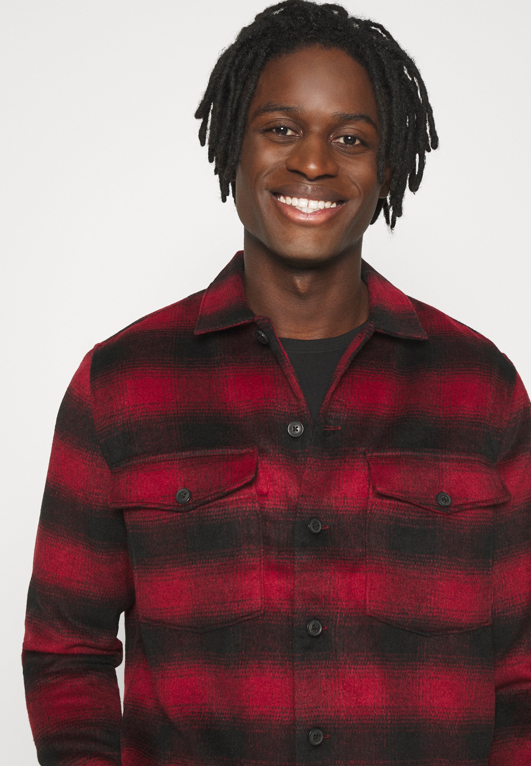 AllSaints BETHUNE - Shirt - red/black 