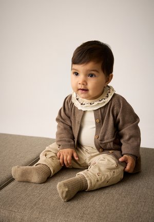 Minymo, CARDIGAN KNIT - Cardigan - dark brown melange