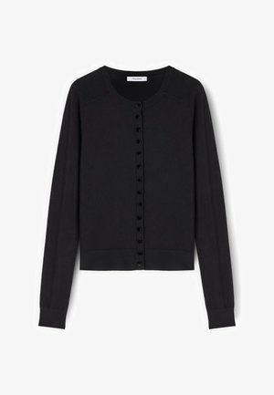 Motivi, CARDIGAN IN MAGLIA RASATA CON MANICHE RAGLAN - Vest - nero