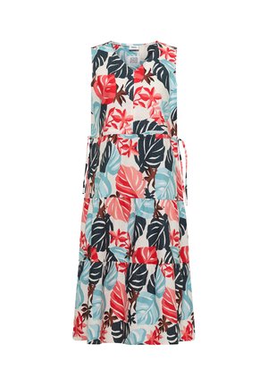 Cecil, MIDIKLEID WITH V-NECK AND PRINT, biały