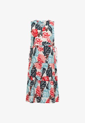 Cecil, MIDIKLEID WITH V-NECK AND PRINT, biały