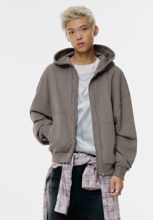 Felpa con zip - dark grey