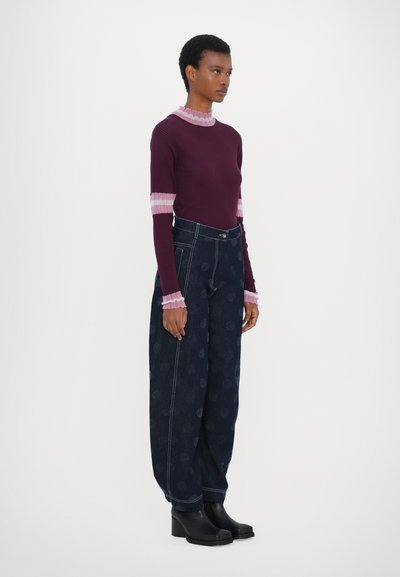Henrik Vibskov POST PANTS - Wide leg - dark blue