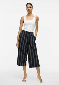 VILA CROPPED HIGH WAIST - Auduma bikses - navy blazer
