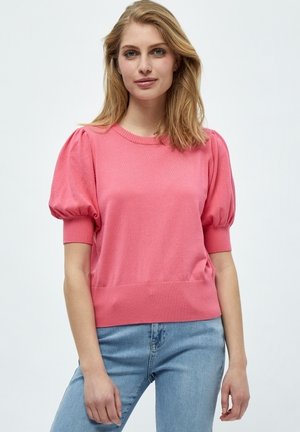 MILIVA KNIT TEE - Jednoduché tričko - pink flamingo